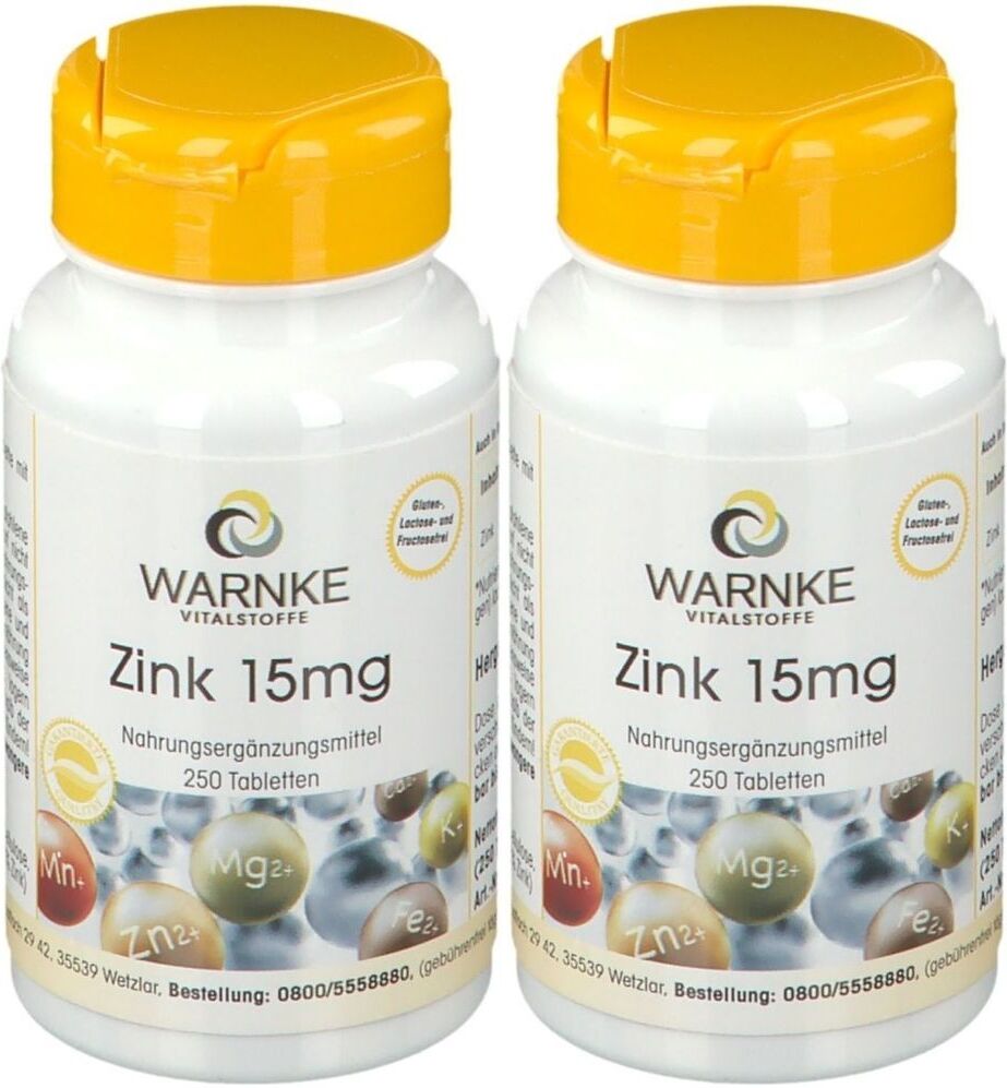WARNKE Zink 15 mg Tabletten 2x 2x250 St