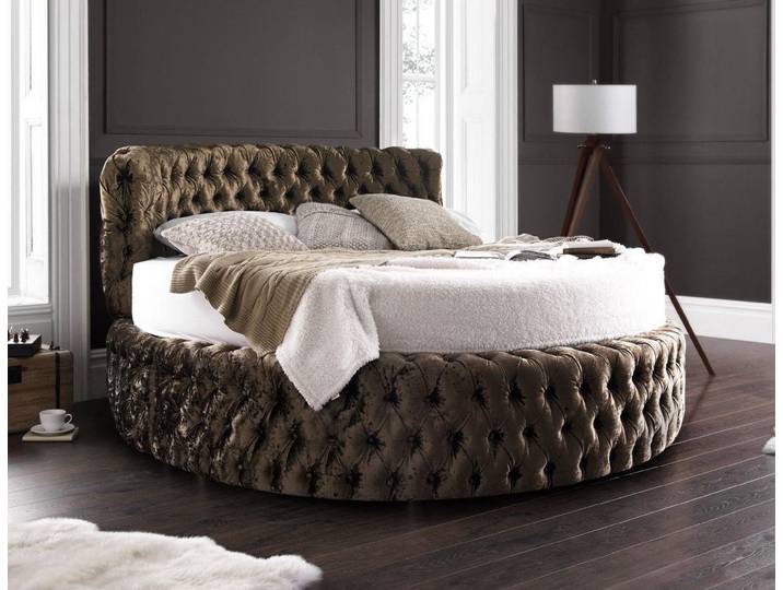 JVmoebel Rundbett Luxus Rundbett aus Holz mit elegantem Design in Weiß (1-tlg., Bett), Made in Europa