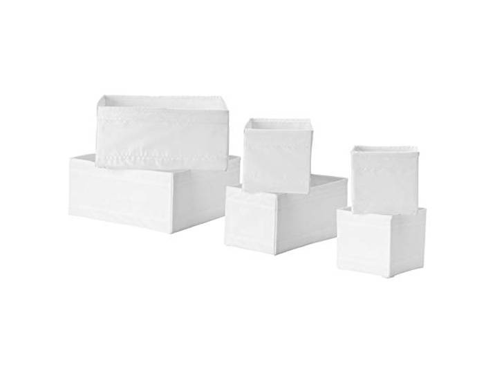 Ikea SKUBB Lot de 6 boîtes de rangement pour chaussettes\, ceintures et bijoux dans votre armoire ou commode Blanc