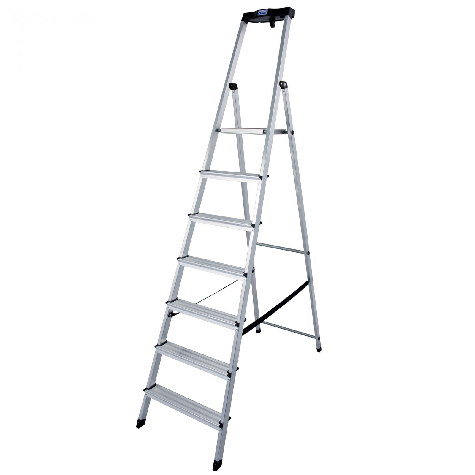 Krause instapladder 126351 met 7 treden, aluminium ladder met veiligheidsfuncties