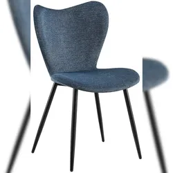 DELUKE Esszimmerstuhl COLON - Stoff Blau 50x58x80 cm | Essstühle Esszimmerstühle Küchenstühle Wohnzimmerstühle