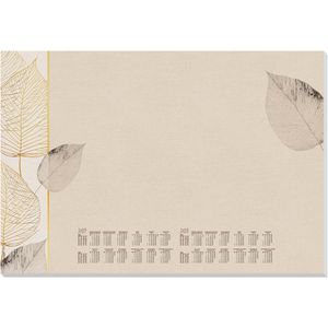 Sigel Schreibunterlage H7315 Natural Leaves, braun, Papier, 30 Blatt, mit Kalender, 60 x 41cm