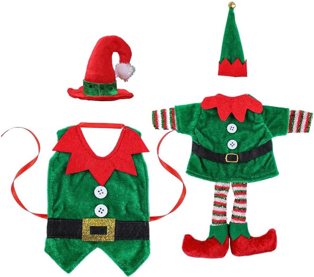 Multicolor Kerst Wijnfleshoezen met uniek kerstpatroon voor feestelijke flesdecoratie