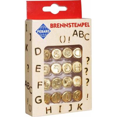 PEBARO 20400 - Brennstempel Buchstaben A-L und Zeichen, 16-teilig, passen zum Pebaro-Brandmalkolben, Brandmalerei