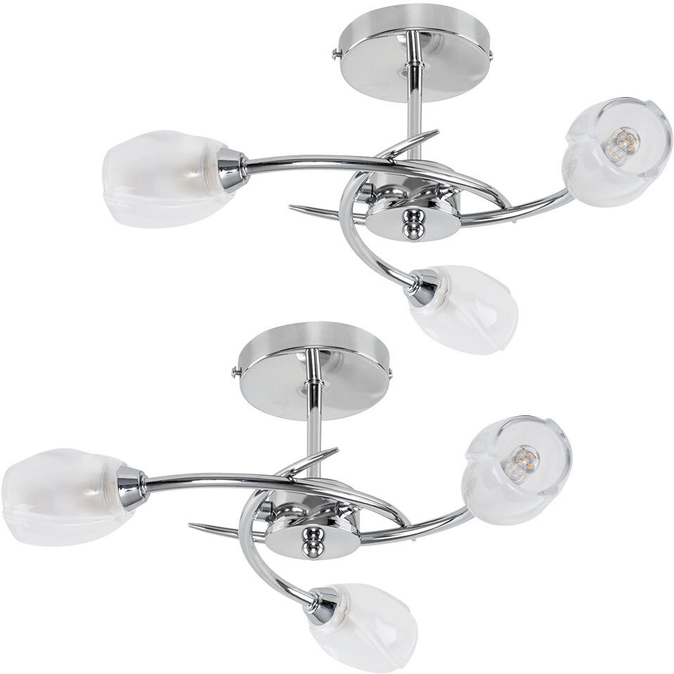 Latitude Run Derr Glass Semi Flush Mount Chrome 17cm H X 33cm W X 33cm D