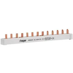 Hager, Verteilerschrank Zubehör, KAMMSCHIENE 4P 63A 10MM2 13M / KB663KT