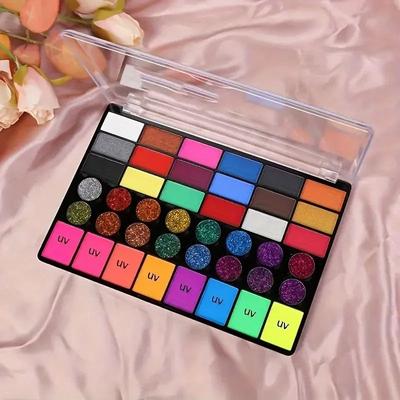 Uplifted Finds 42 Colors Water Soluble Face Body Painting Set UV Neon Glitter Makeup For Halloween And Christmas 1 Pc