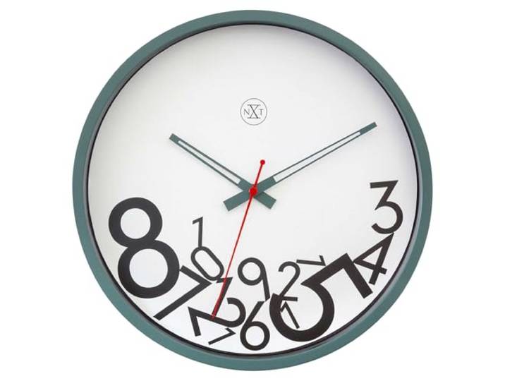 Wall Clock 30 cm Silent-Green/White-Plastic-nXt Drop Numbers