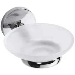 Brillantbad BALFA Seifenhalter mit Glasschale Zink Chrom poliert für Bad & Küche >> zum Bohren
