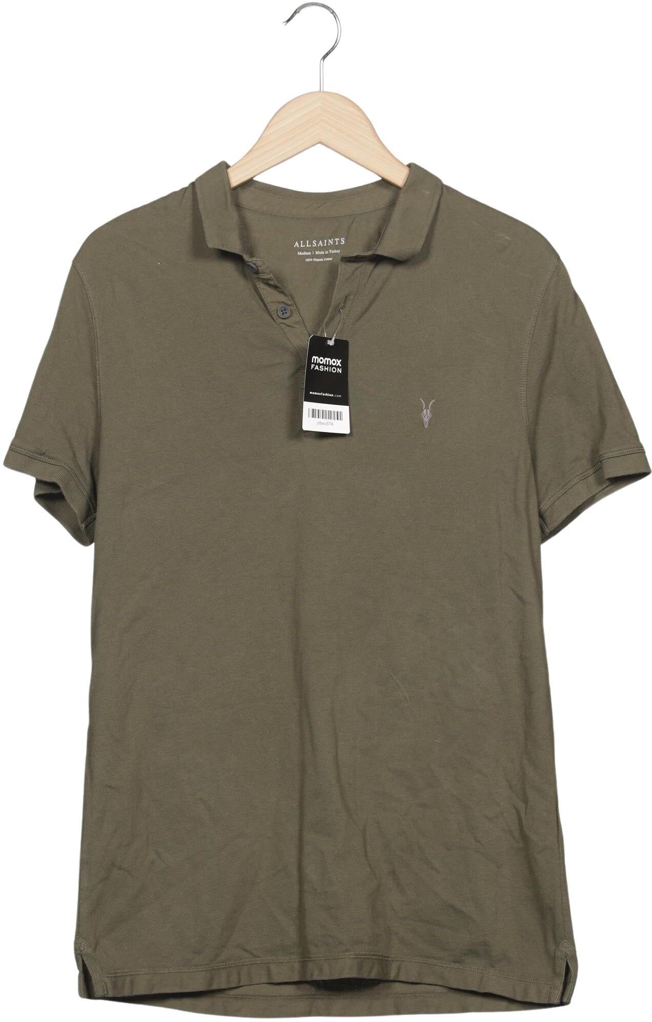 All Saints Herren Poloshirt, Grün, Gr. M, Baumwolle - Second Hand