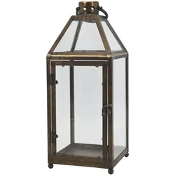 Chic Antique Laterne Vintage Antik Messing, 18 x 19 x 45 cm