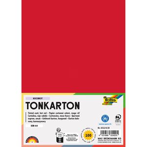 Folia Fotokarton 6122/4/20, A4, hochrot, 220g/m², 100 Blatt