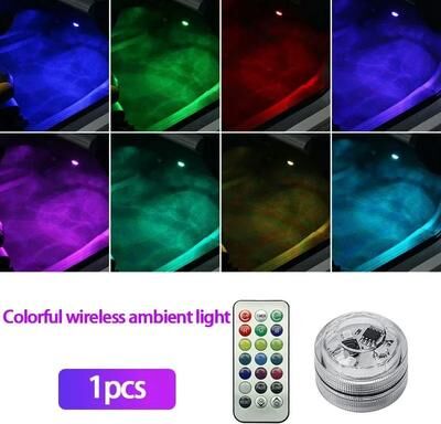 Uplift Picks Wireless Adhesive LED Car Interior Ambient Light With Remote 1 Pc