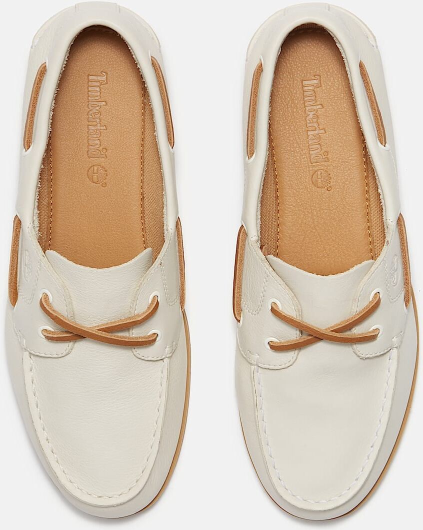 Bootsschuh TIMBERLAND "CLASSIC BOAT - BOAT SHOE", Damen, Gr. 37,5, Leder, weiss (natural f grain), Schuhe Bootsschuh, Classic Bootsschuh aus Timberland Premium Leder natural f grain 37,5, Leder