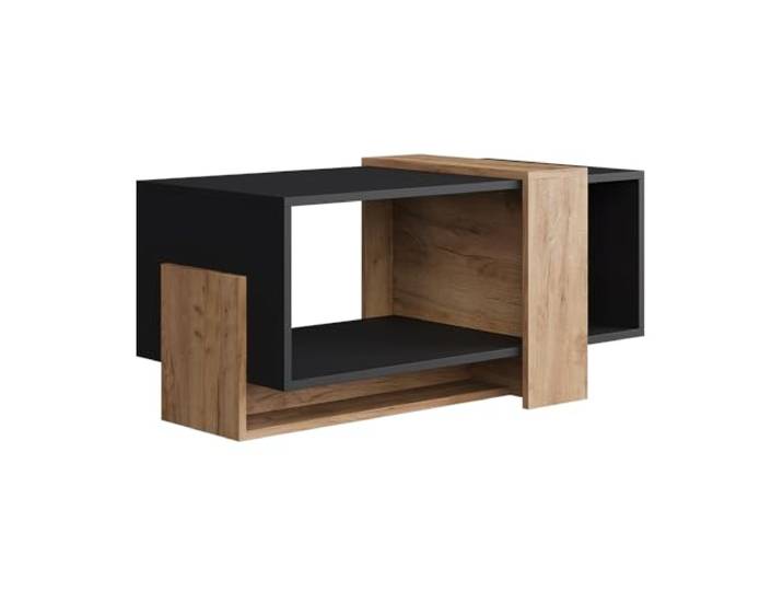 Vicco Couchtisch Aven , Anthrazit/Goldkraft Eiche, 91.8 x 49 cm mit offener Ablagefläche zur Aufbewahrung von Alltagsgegenständen