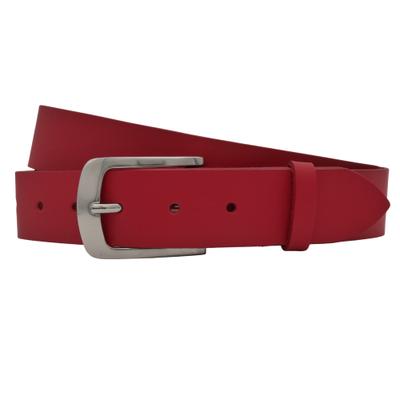 Ledergürtel ANNAMATONI "AnnaMatoni Herren Ledergürtel Zeitloses Design Gürtel 3,5cm", Herren, Gr. TW90 - 105cm Gesamtlänge, rot (rot 350), 100% Leder, Gürtel Ledergürtel