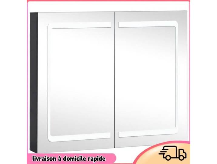 Cocosity Armoire de salle de bain à miroir LED 80x12 2x68 cm - 7894202879006