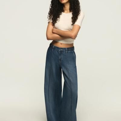 Lucky Brand Braided Wide Leg - Women's Pants Denim Wide Leg Jeans in Tidying Up Wash, Size 26 x 29
