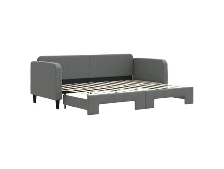 PUGYNBK Schlafsofa Nest, dunkelgrau, 80 x 200 cm 2-in-1, Struktur aus Holz und Metall, Lattenrost, atmungsaktiv, für Wohnzimmer oder Schlafzimmer