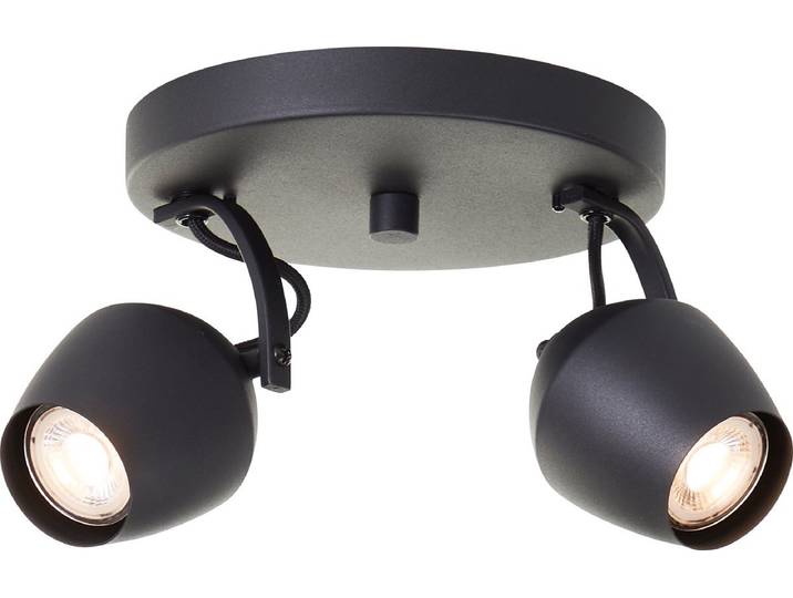 Brilliant Vertino - Plafondspot - GU10 2x5W - 3000K - Zwart