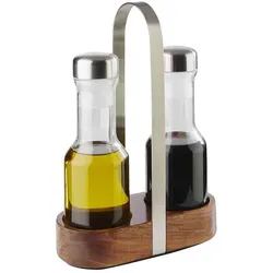 APS Essig- und Öl-Menage -WOOD-16 x 7,5 cm, H: 24,5 cm