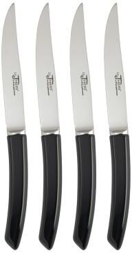 Au Nain Le Thiers Steak Knives with Black Handles, Set of 4
