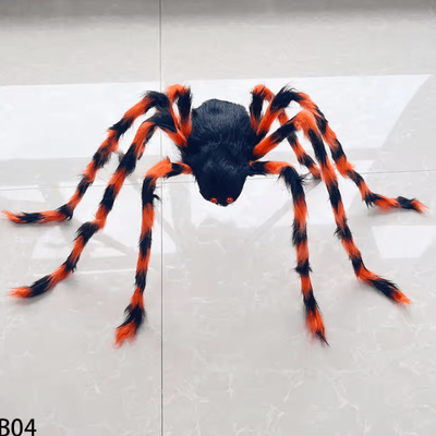 Inspire Curations Giant Black Plush Spider Halloween Giant Spider Scary Decoration For Haunted House & Outdoor Decor b04 1pc