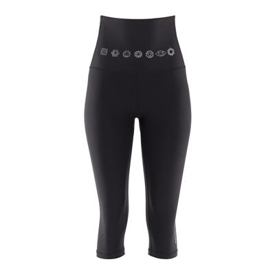 Leggings WINSHAPE "3/4-Functional Comfort HWL212C-silberne 7 Chakras", Damen, Gr. XS, Normalgrößen, schwarz (schwarz, 7, chakras), 85% Polyester, 15% Elasthan, Hosen Leggings, High Waist