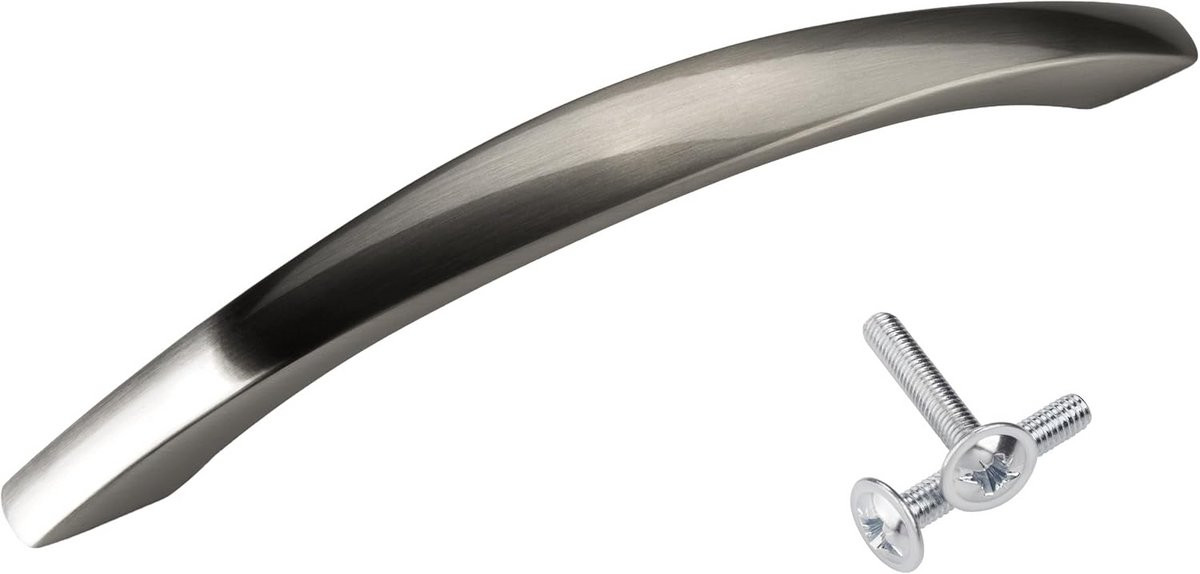 20x Meubelgrepen Gebogen RVS Look, 128 mm, Moderne Keukenkast Handgrepen