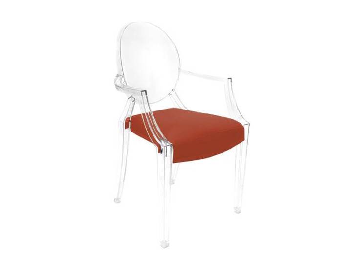 MYAREADESIGN IL CUSCINO coussin pour chaise KARTELL LOUIS GHOST (Orange cod. 15 - Eco-cuir Greta)
