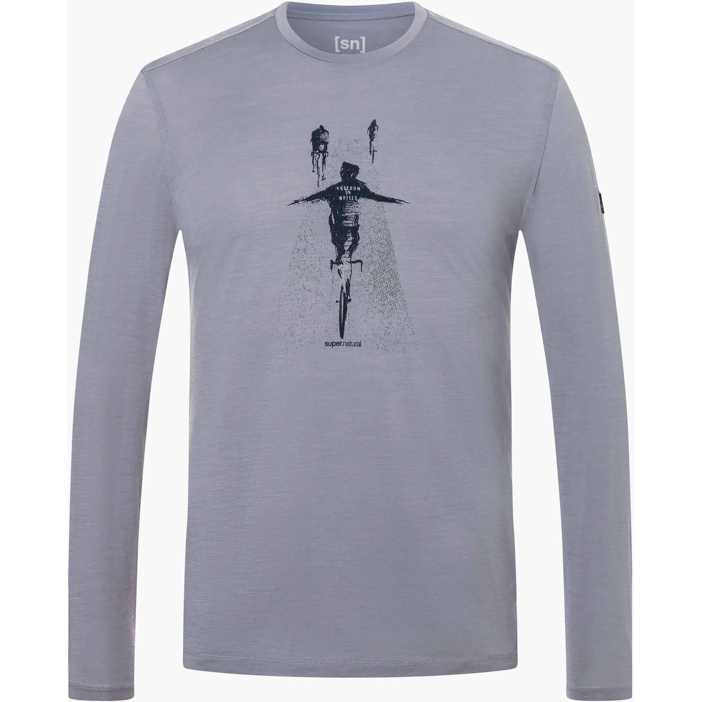 Super.Natural Freedom On Wheels Herren Longsleeves blau Größe M Hautfreundlich Merinowolle