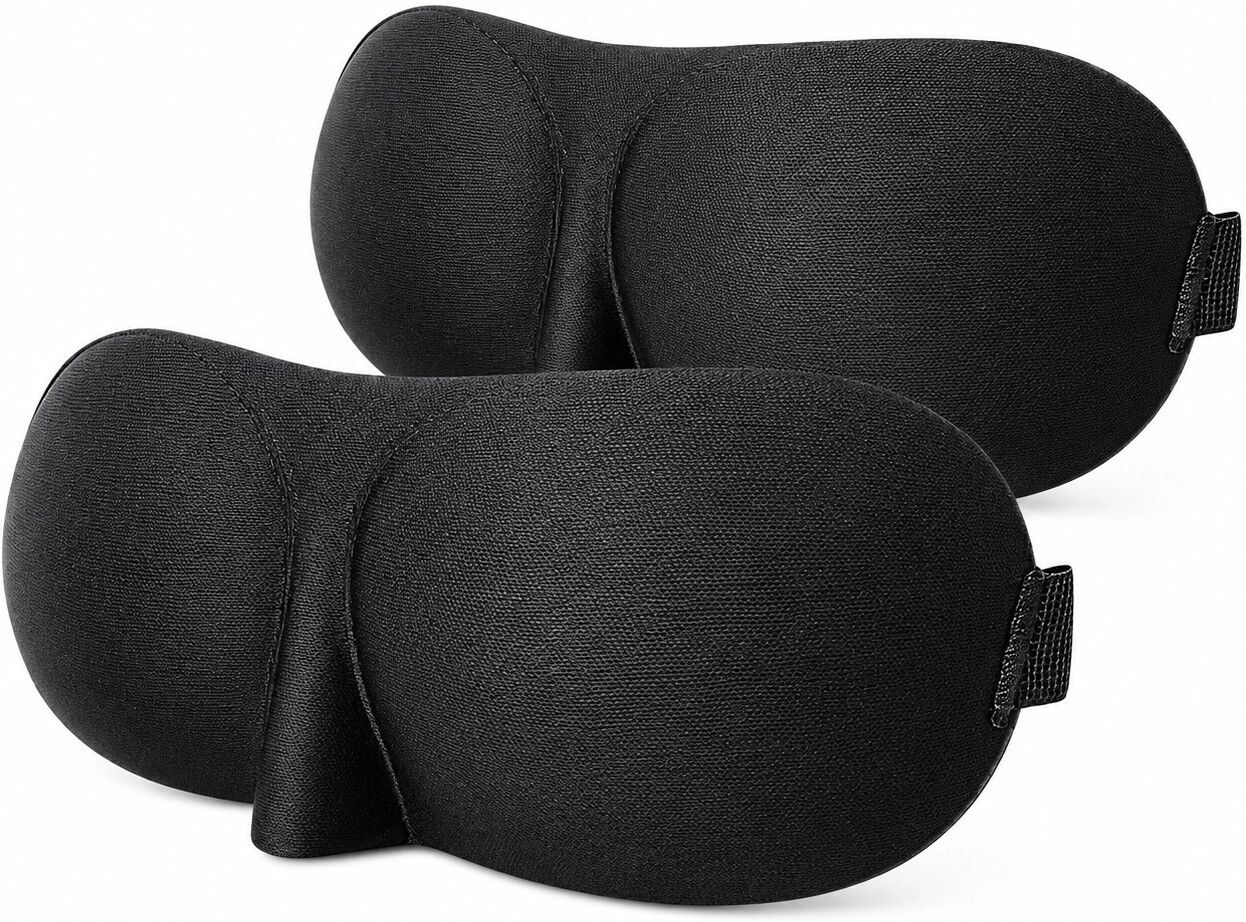 INF Schlafmaske 3D 2er-Pack Schwarz