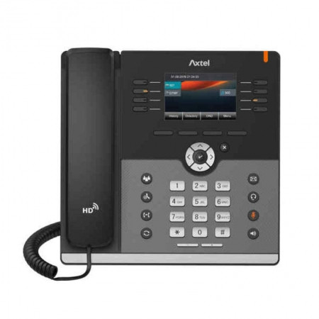 Axtel AX-500W IP-telefoon met bedrade handset, zwart, 16 regels en 1000 contacten, geschikt voor tafel- of wandmontage