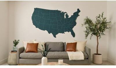 Felt Right Atlantic US Map Wall Art   Sound Dampening Pinnable Tiles