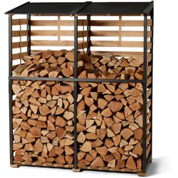 Tchibo - Kaminholzunterstand mit Rückwand - 145x64x180cm - schwarz -