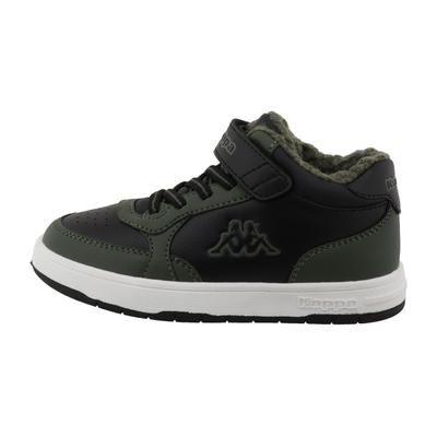 Sneaker KAPPA "KORA", Mädchen, Gr. 29, Synthetik, grün (schwarz, khaki), Schuhe Sneaker, Winterschuhe, gefüttert