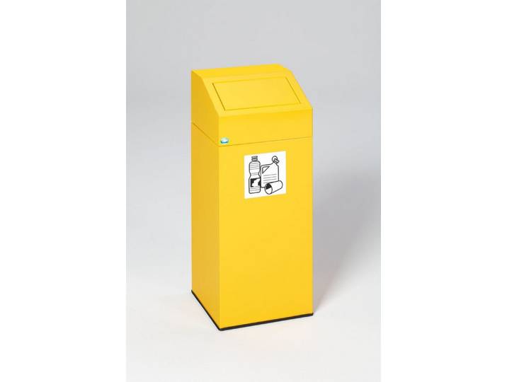PROREGAL® Mülleimer Selbstlöschender Wertstoffsammler Wertstoffe  47L 79x32x32cm Gelb