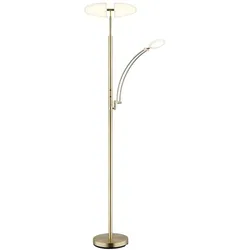 Stehlampe LED Standleuchte dimmbar Memoryfunktion Metall messingfarben H 183 cm