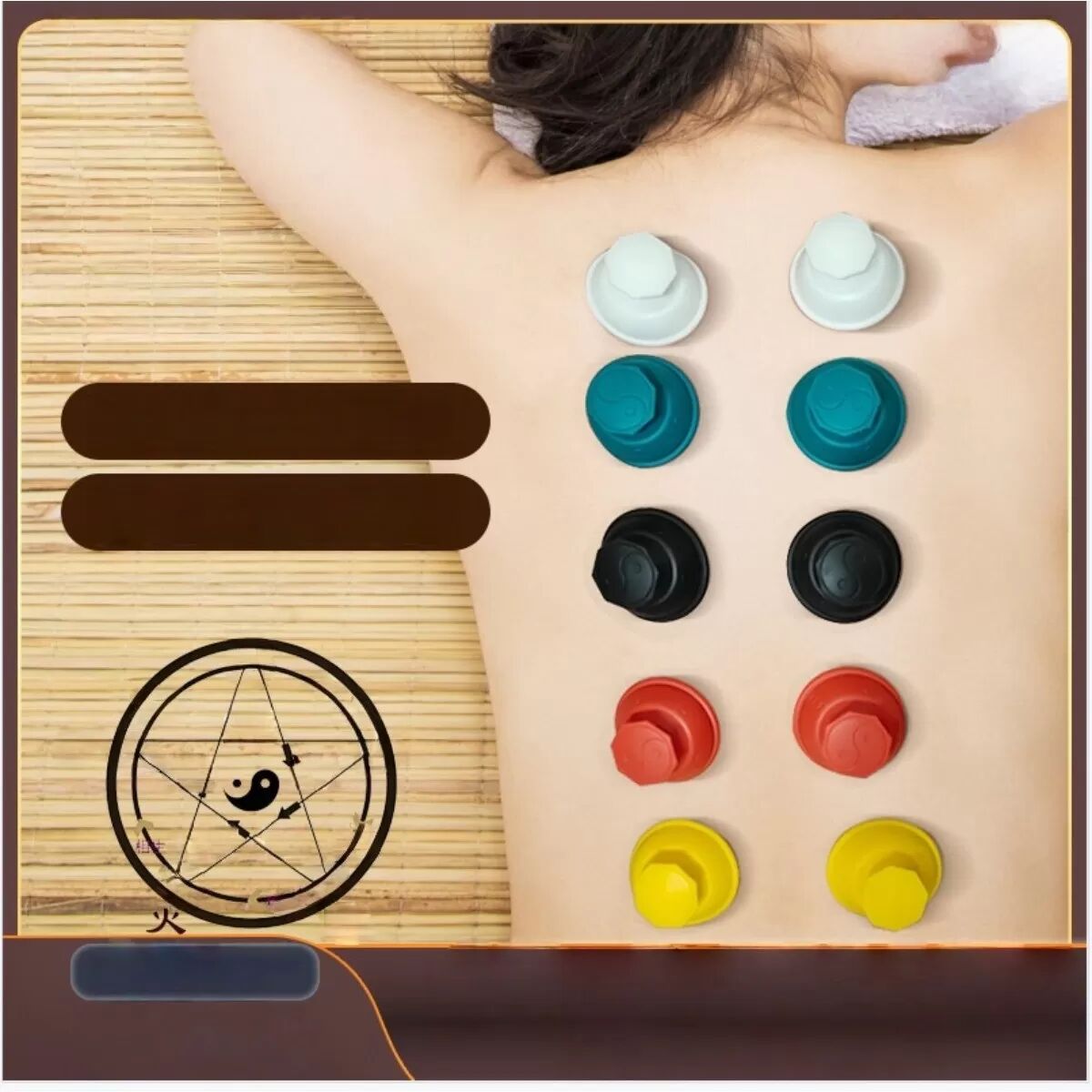 INF 9er-Set tragbare Silikon-Schröpfcups — Vakuum-Schröpfmassagebecher, lebensmitteltaugliches Silikon + PP, kompakt für