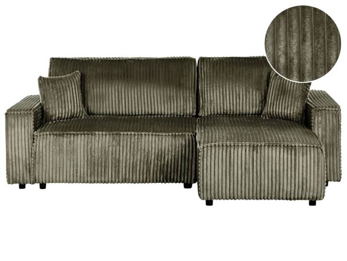 Canapé convertible en tissu vert 3 personnes