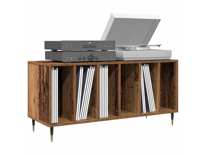 vidaXL Schallplattenschrank Altholz 100 x 38 x 48 cm Holzwerkstoff, Wohnzimmeraufbewahrung, Moderne Medieneinheit, rechteckiger Platten-Schrank, funktionale Regale, Coole Organisation