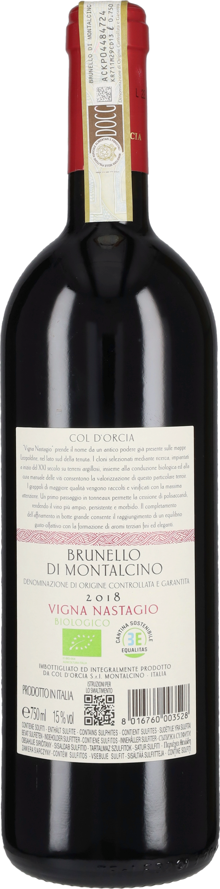 Brunello di Montalcino 'Vigna Nastagio' Col d'Orcia 2019