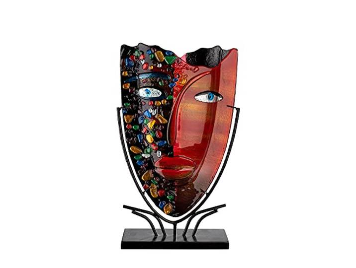GILDE GLAS art Design Vase - Deko Wohnzimmer - Geschenke für Frauen H 46 cm 7_Mehrfarbig.1