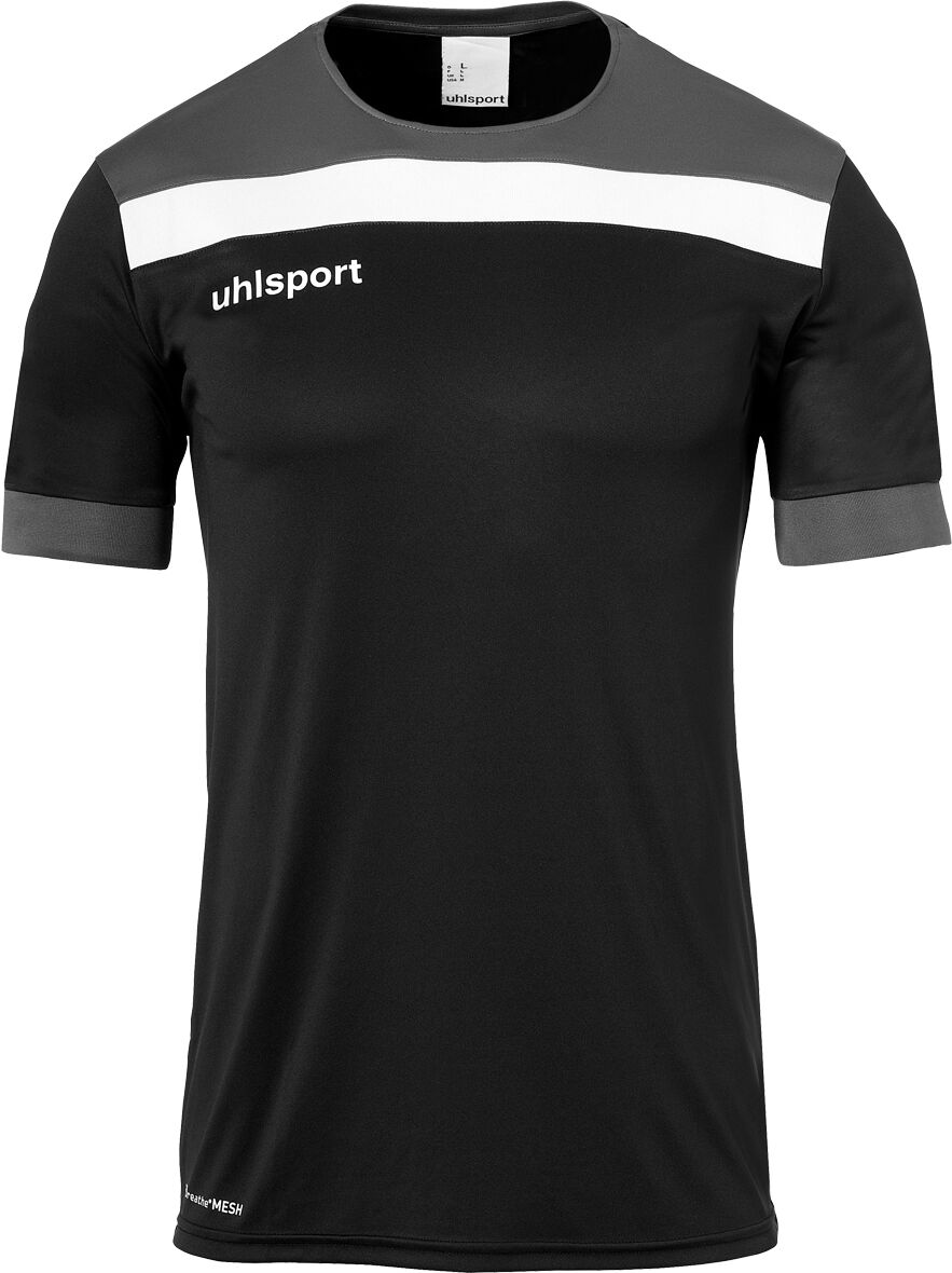 Trainingsshirt UHLSPORT "Trainings-T-Shirt OFFENSE 23", Herren, Gr. S, schwarz (schwarz, anthra, weiß), Obermaterial: 100% Polyester PES., Shirts Trainingsshirt