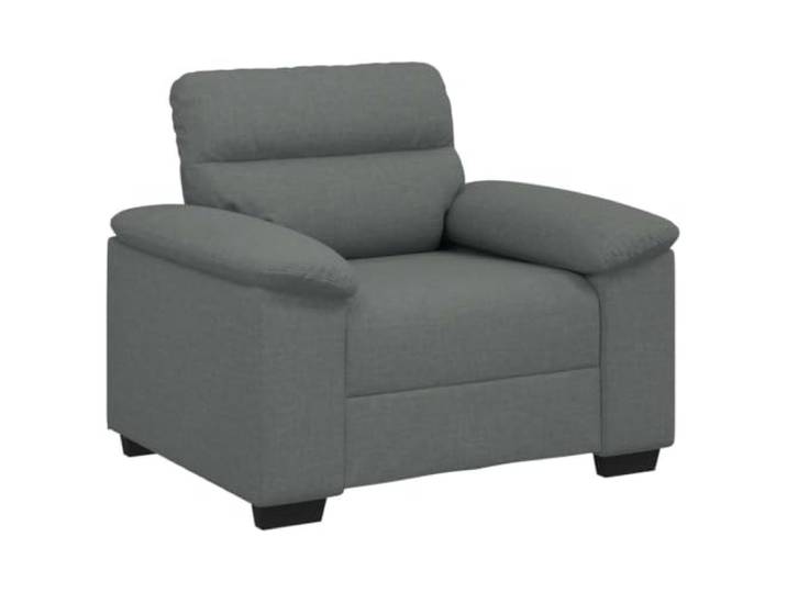 KUTYWEXFM Sessel Dunkelgrau Polstersessel mit Armlehnen 100x81x84 cm Bequemer Einzelsofa Relaxsessel aus Polyestergewebe mit dickem Schaumstoffpolster für Wohnzimmer, Büro und Gästezimmer.