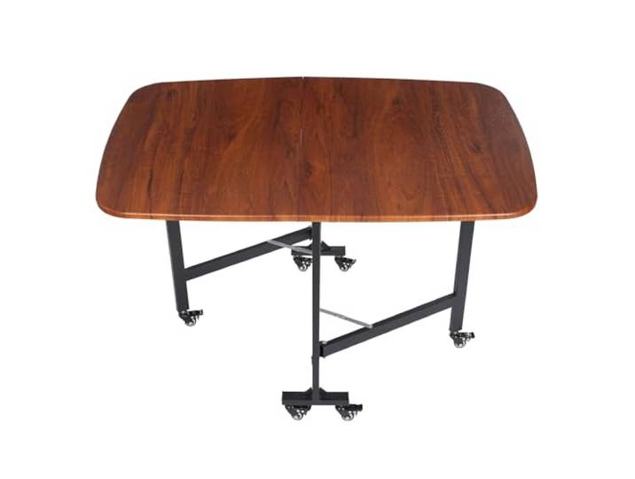 Klapptisch, 120x80x75 cm Multifunktion Klappbarer Esstisch mit 6 Rollen Mobiler Platzsparender Küchentisch, 100kg Tragfähigkeit, Klapptisch für Esszimmer, Wohnzimmer, Küche, Arbeitszimmer