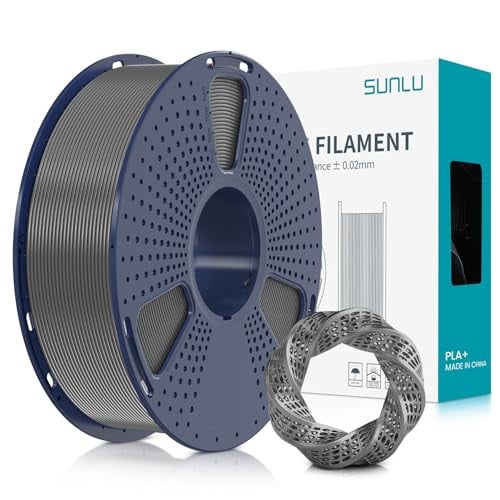SUNLU PLA Plus Filament 1.75mm voor 3D-printers en 3D-pennen, 1 kg, Grijs