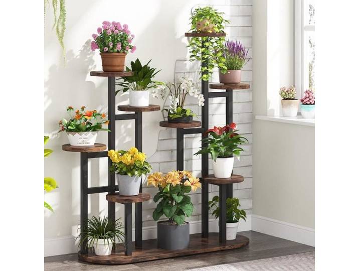Support de plantes d'intérieur - Tribesigns - 11 pots de fleurs - Blanc