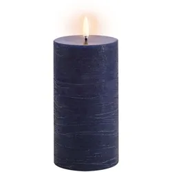 Uyuni LED Stumpenkerze 7,8x15cm rustic dark blue