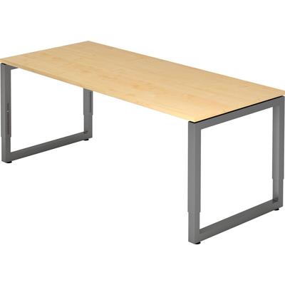 Hammerbacher Schreibtisch O-Fuß eckig 180x80cm Ahorn/Graphit